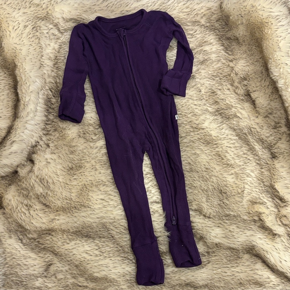 Muse Threads Plum Baby Zippy Bamboo Waffle 9-12m
